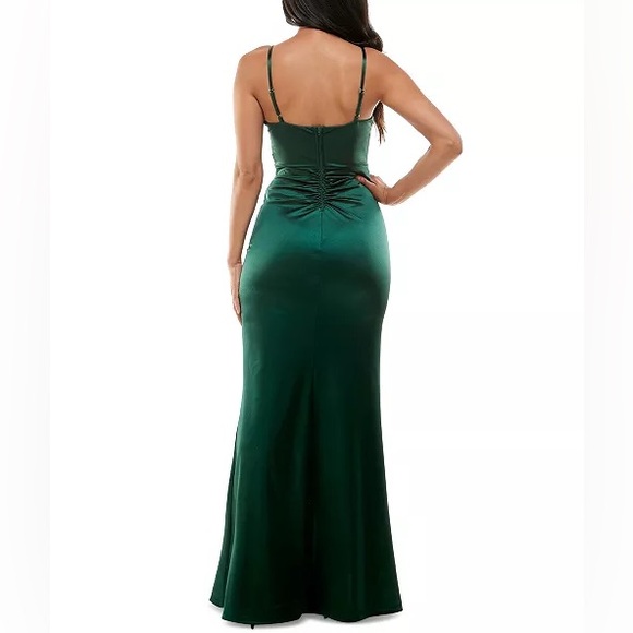 Hunter Green Pleated Gown - Picture 2 of 2